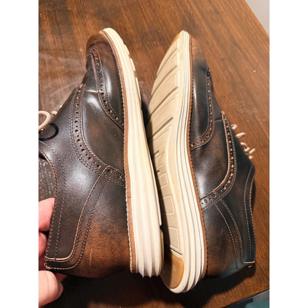 Cole Haan Mens Original Grand Wingtip Oxford Brown Leather Shoes C30067 Size 12 - Picture 7 of 10